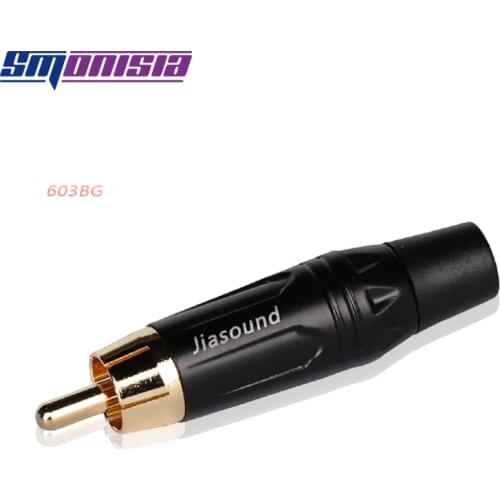 Smonisia 100pcs RCA AV Plug Terminal Audio Video Wire Welding Connector 603BG Jack