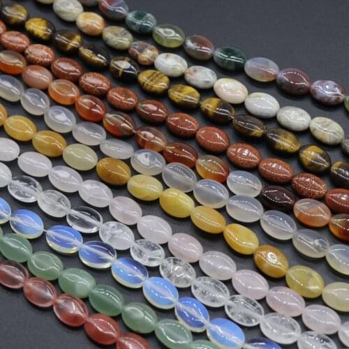 10x14mm Oval Shape Semi-precious Stone Loose Bead 12 Colors For Your Choice Agate Jade Crystal Egg Shape DIY Beads For Necklace