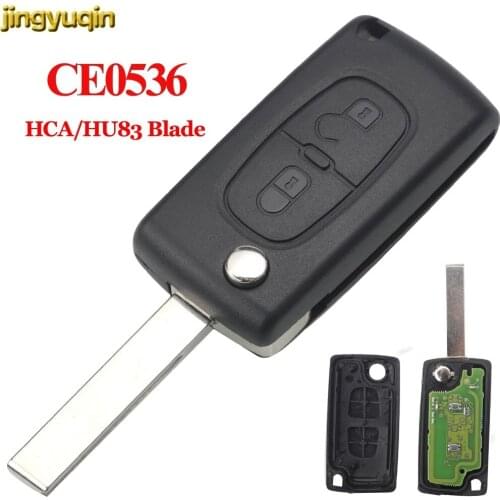 2 BTN Flip Remote Car Key Shell Case Fob CE0536 PCF7961 433MHz ID46 HCA For Peugeot 207 307 Citroen C2 C3 C4 C5 C6 Xsara Picasso