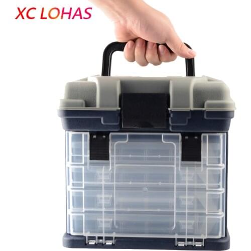 27*17*26cm 5 Layer PP+ABS Big Fishing Tackle Box High Quality Plastic Handle Fishing Box Carp Fishing Tools Fishing Accessories