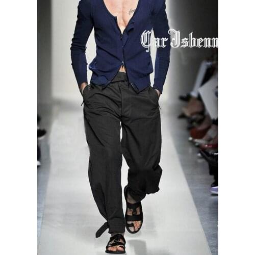 28-38 ! 2016 men`s Large size Simple autumn slim casual trousers Silk drape pants stage singer dress costumes clohting