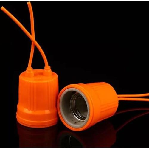 5pcs/lot E27 Ceramic Waterproof Holder Base Screw Light Bulb Lamp Socket Flame Retardant Durable Material Safety Orange E27