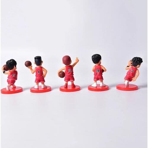 5Pcs/Lot SLAM DUNK Shohoku Basketball Player Figures Toys Hanamichi Rukawa Kaede Sakuragi Anime Model Toys
