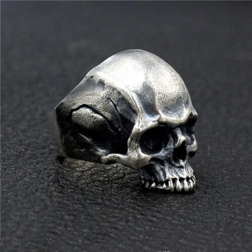 925 Sterling Silver High Detail Skull Ring Mens Biker Punk Ring Jewelry A3430