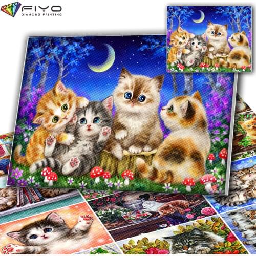 Pintura diamante 5D DIY Diamond Painting Full Square Cat Rhinestones Pictures Diamond Embroidery Animals Mosaic Sale Home Decor