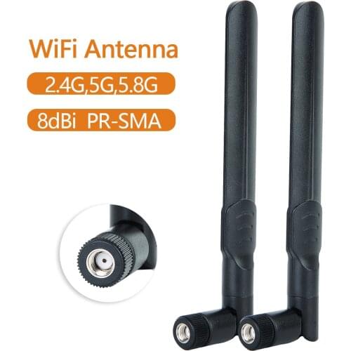 2.4GHz 5GHz 5.8Ghz Antenna 8dBi RP-SMA Male Connector Dual Band wifi Antena for Drone and AP Router Repeater WiFi Extender