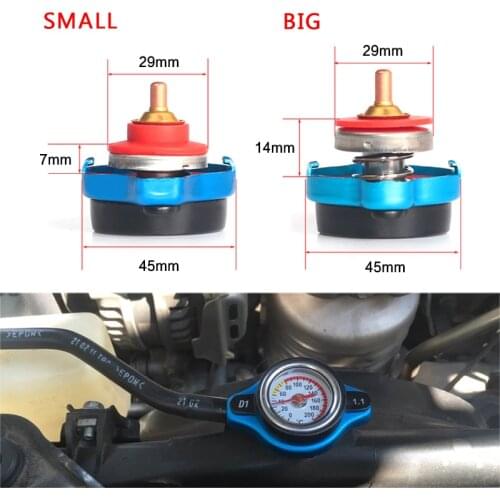 Car Motorcycle Styling D1 Spec Thermo Radiator Cap Tank Cover Water Temperature Gauge with Utility Safe 0.9 Bar/ 1.1 Bar/1.3 Bar