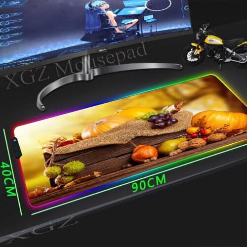 XGZ Anime Vegetable and Fruit Lockedge Large RGB Mouse Pad Computer Desk Mat Natural Rubber Non-slip Non-slip Lol Csgo Gamer