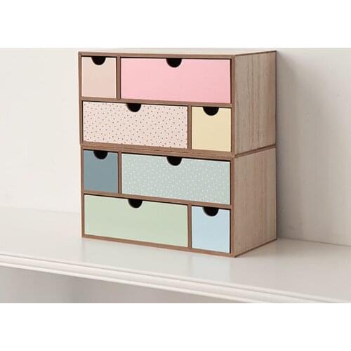Wooden Box Rangement Organis Desktop Storage Boxes For Cosmetics Jewelry And Miscellaneous Items Drawer Type Children