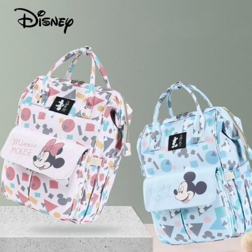 Disney Pink Series Baby Bag USB Diaper Bag Waterproof Mommy Bag Backpack For Travel Maternity Stroller Bag Colorful Large 2021