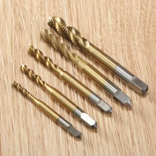 DRELD 1Pc HSS Screw Taps M3 M4 M5 M6 M8 Machine Spiral Point Straight Fluted Screw Thread Metric Plug Hand Tap Drill Hand Tools
