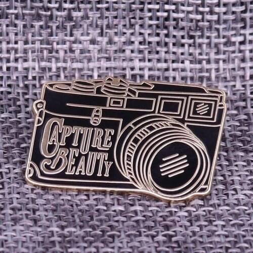 Camera enamel pin