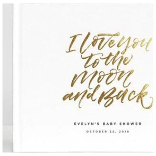 Custom Baby Shower Gold Foil Guest Book,Personalized Wedding or Baby Album Hardcover Guestbook, Photo Booth Album