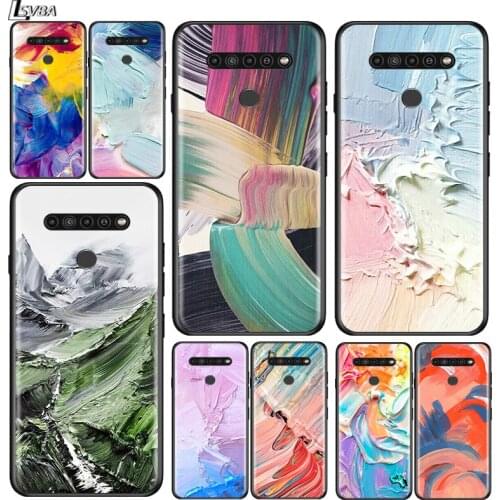 Oil Painting Paints for LG G8 G8S G8X V30 V35 V40 V50 V60 ThinQ Q60 K40 K50 K51 K61 K71 K92 K62 Soft Black Phone Case