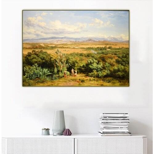 Citon Jose Maria Velasco《Mexicos valley》Canvas Oil Painting Artwork Poster Picture Wall Background Decor Home Decoration