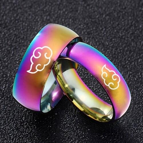 Anime Cosplay Cloud Rings Japanese Style Animation Cosplay Ring Stainless Steel Jewelry Titanium Steel Mens Rings