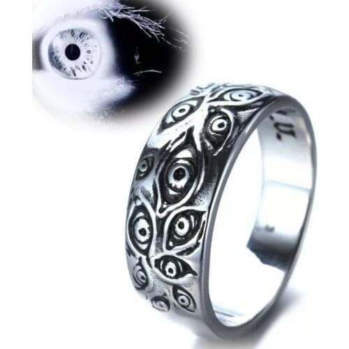 Engraved Demon Eye Fashion Rings for Women Men Retro Hip-Hop Personality Ring Retro Hipster Ring