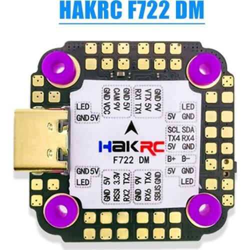 HAKRC 20*20mm Flight Controller F722 DM MINI 3-6S Barometer Gyroscope Dual BEC 5V/3A 9V/2.5A For FPV Racing Drone RC Models