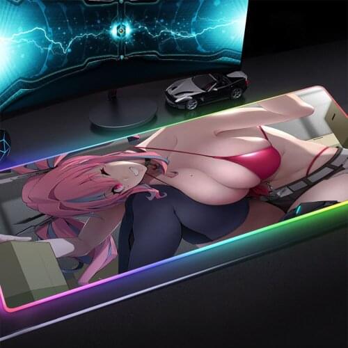 Sexy Anime Glowing LED Mouse Pad XXL USB Sexy Bikini Girl Otaku Gamer Computer Notebook RGB Gaming Accessories Home Big MousePad