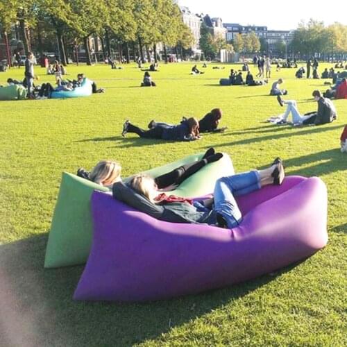 Light sleeping bag Waterproof Inflatable bag lazy sofa camping Sleeping bags air bed Adult Beach Lounge Chair Fast Folding4