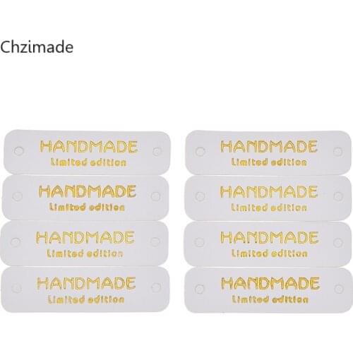 Lychee Life Handmade Clothes Garment PU Leather Labels Jeans Bags Shoes Tags Diy Sewing Materials