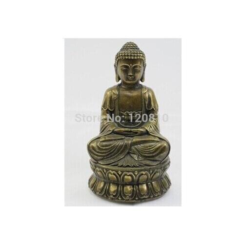 Copper statue of Buddha, statue of Shakya Mani Buddha, high 11cm, bronze, Buddhism,Buddhist activities