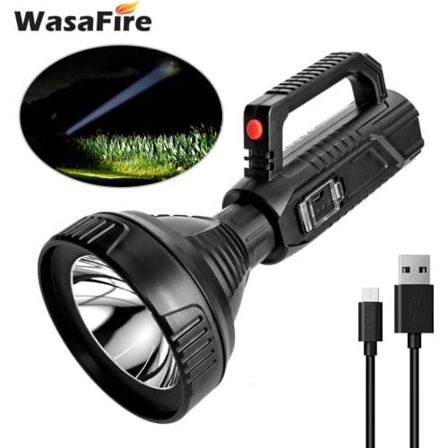 Powerful T6 Led Flashlight Lanterna Portable Searchlight USB Rechargeable Waterproof Spotlight Hunting Fishing Lamp