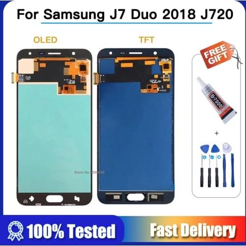 Oled 5.5'' For Samsung Galaxy J7 Duo 2018 J720 SM-J720F J720F SM-J720M SM-J720F/DS LCD Display Digitizer Touch Screen Assembly