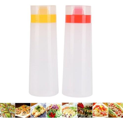Dispenser Ketchup Mustard Kitchen Accessories 4-Hole Plastic Salad Dressing Squeeze Bottle Condiment