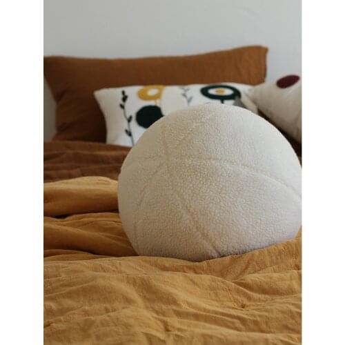 Nordic Ball Shaped Pillow, Solid Color Stuffed Plush Pillow for Sofa Seat Decorative Cushion Soft Office Waist Rest Pillows