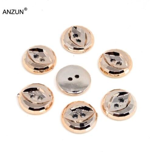 25pcs 19mm Plating Plastic Buttons Fashion Fastener For Craft Light Gold Cat Eye Button With Two Hole for Sewing Garaments DK-12