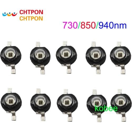 10pcs x 3Watt 3W High Power led 850nm 940nm 730nm Infrared LED IR for Night Vision CCTV DIY