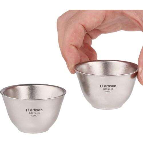 Tiartisan New Arrival 50ml Ultralight Titanium Mini Tea Cup Outdoor Camping Wine Water Cup Home Office Coffee cup