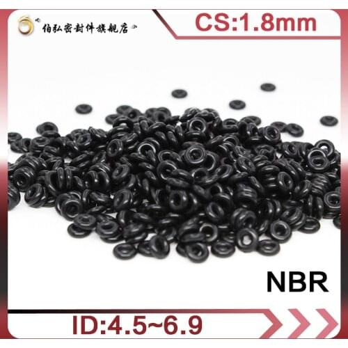 Nitrile Rubber O-Ring 50PCS/lot Black NBR Sealing CS1.8mm ID4.5/4.87/5/5.3/5.5/6/6.3/6.7/6.9mm O-Ring Seal Gasket Ring
