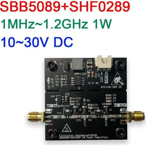 SBB5089+SHF0289 1Mhz ~ 1.3Ghz 1W RF power Amplifier 25DB For Ham Radio HF VHF UHF FM transmitter 315MHZ 433MHZ