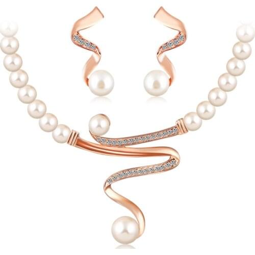 Jewelry sets for women girls gold color african beads nigerian wedding bridal Trendy necklace earrings crystal jewellery set