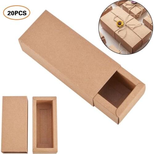 20pcs/lots Kraft Paper Gift Boxes DIY Handmade Candy Chocolate Packing Box Wedding Cake Boxes Christmas Gift Wrapping Box