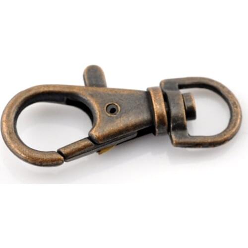 20PCs Copper Tone Lobster Swivel Clasps for Key Ring 3.7x1.6cm(B21505)