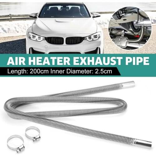 200cm Air Parking Heater Exhaust Pipe w/Clamps Heater Ducting Exhaust Pipe Hose Tube For Air Diesel Heater