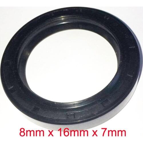 8mm x 16mm x 7mm NBR Nitrile Rubber Double Lip Oil Shaft Seal