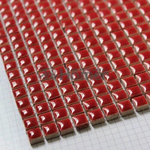 Shipping free!MINI (3/8") CERAMIC MOSAIC TILES sheet red color ceramic wall tiles for bathroom kitchen living rool wall tile