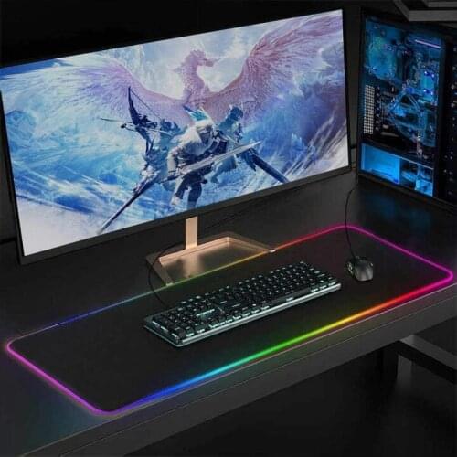 RGB Wireless 10w/15w Charging Oversized Mouse Pad LED Llluminated Computer Mousepad PC Desk Play Mat with Backlit