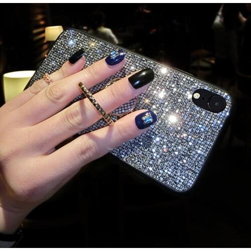 Bling Glitter Sequins Case For iPhone 6S 7 8 Plus 12 11 Pro Max SE 2020 Cover Finger Ring for iPhone XR XS Max Case Women Luxury