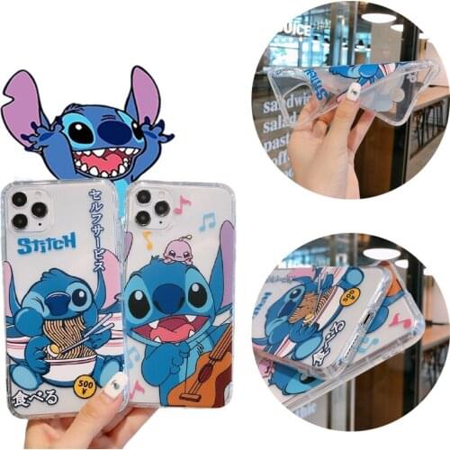 Disney Mickey Stitch mobile phone case for iPhone 11 12 Pro Max 8 7Plus Xr XsMax X Xs SE couples all-inclusive anti-fall case