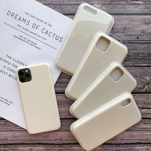 Antique White Original Liquid Silicone Phone Case For iPhone SE2 Case For iPhone 11 Pro Max 8 7 6S Plus X XR XS SE 2020 12 Cover