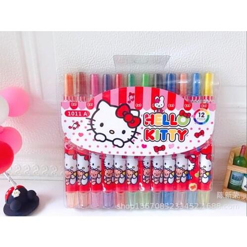 Sanrio hello kitty cartoon children crayon girl boy rotating painting brush children rotating filling crayon graffiti pen