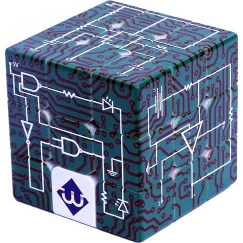 Physics Circuit Diagram Design Creative Emboss Educational 3x3x3 Speed Magic Cube Twist Puzzle Toy Kid UV Print 3D IQ Game 56mm
