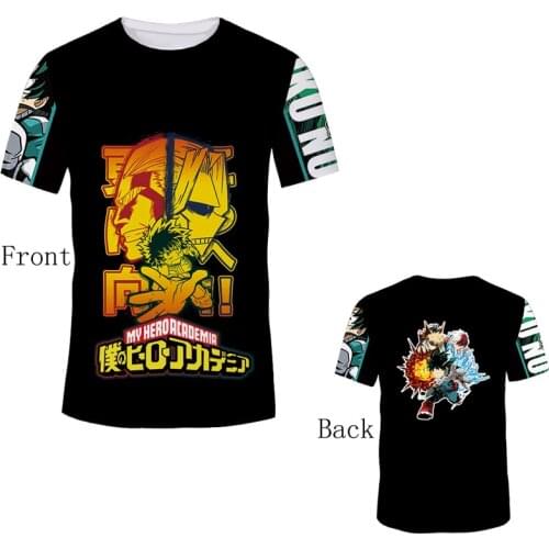 Anime My Hero Academia T-Shirt Midoriya Izuku Cool Printed With Short Sleeve Mens Tops & Tees