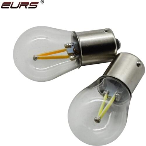 EURS 2PCS 1156 P21W BA15S LED 1157 Bay15d LED Filament Chip Car LED Light Turning signal Reverse Brake Lamp White Red Yellow 12V