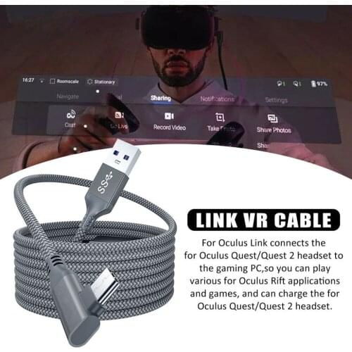 For Oculus Quest/2 Link USB- C Steam VR Type- C 3.1 Data Cable, Selectable 3m 5m 6m